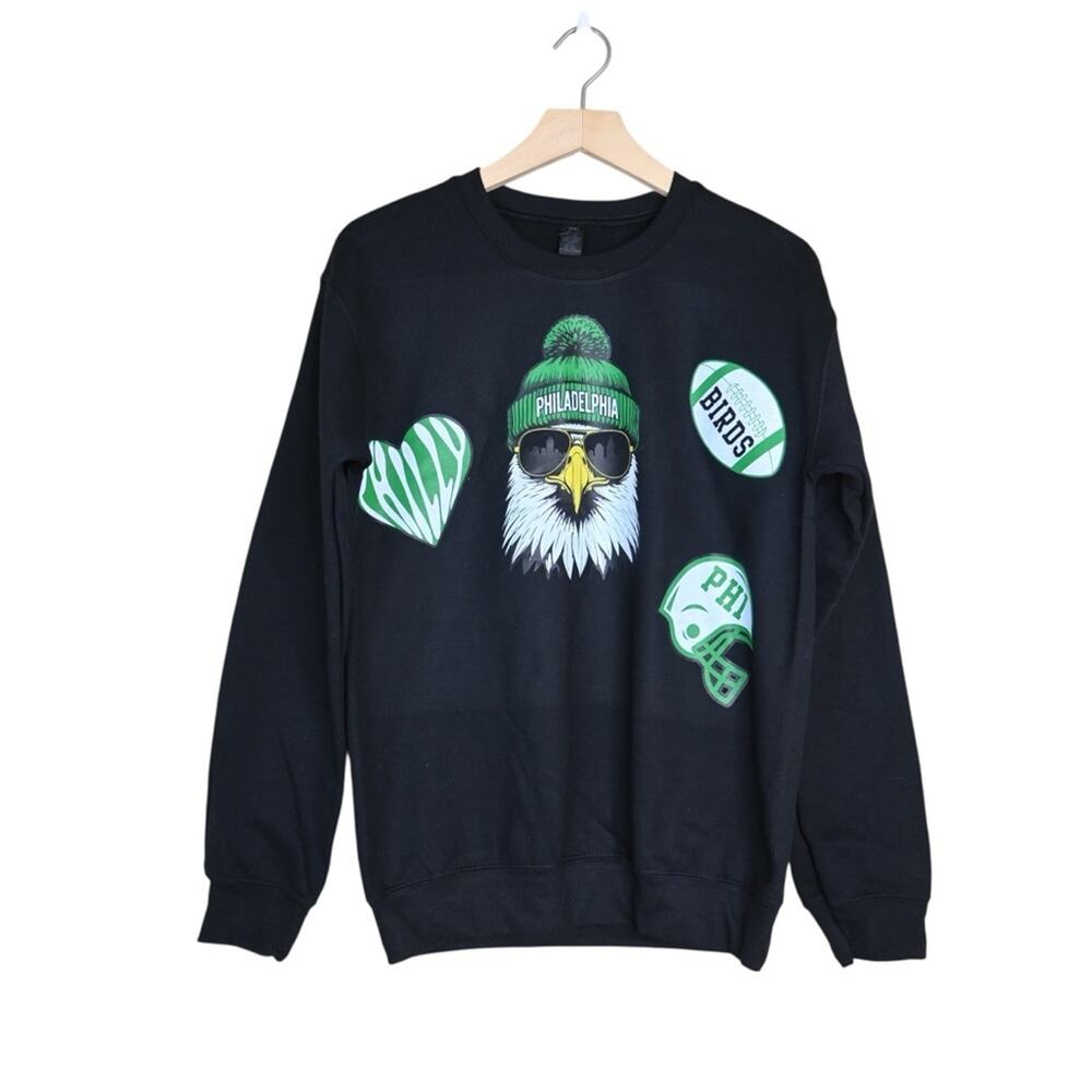 Philadelphia Eagles Unisex S Crewneck Game Day Black Sweatshirt